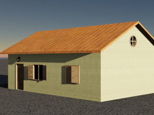 family house 3d low poly 3Dモデル