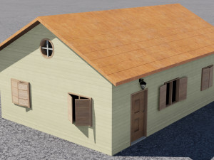 family house 3d low poly 3Dモデル