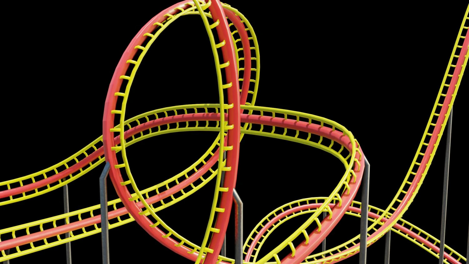 Achterbahnstrecke 3D Modell .c4d .max .obj .3ds .fbx .stl .blend 