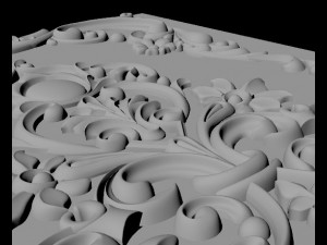 Central decor ornament for furniture Modèle 3D