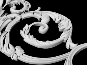 Central decor ornament for furniture Modèle 3D