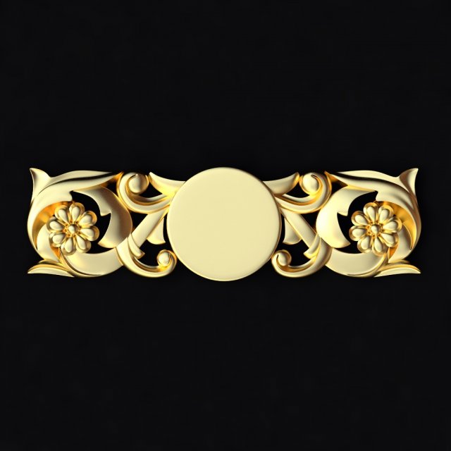 Central decor ornament for furniture 3D 模型 .c4d .max .obj .3ds .fbx .stl .blend