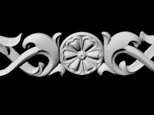Central decor ornament for furniture Modèle 3D