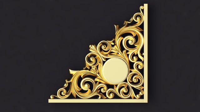 Central decor ornament for furniture 3D 模型 .c4d .max .obj .3ds .fbx .stl .blend 
