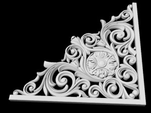 Central decor ornament for furniture 3D 模型
