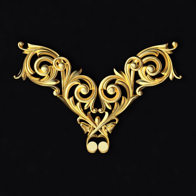 Central decor ornament for furniture 3D Model .c4d .max .obj .3ds .fbx .stl .blend