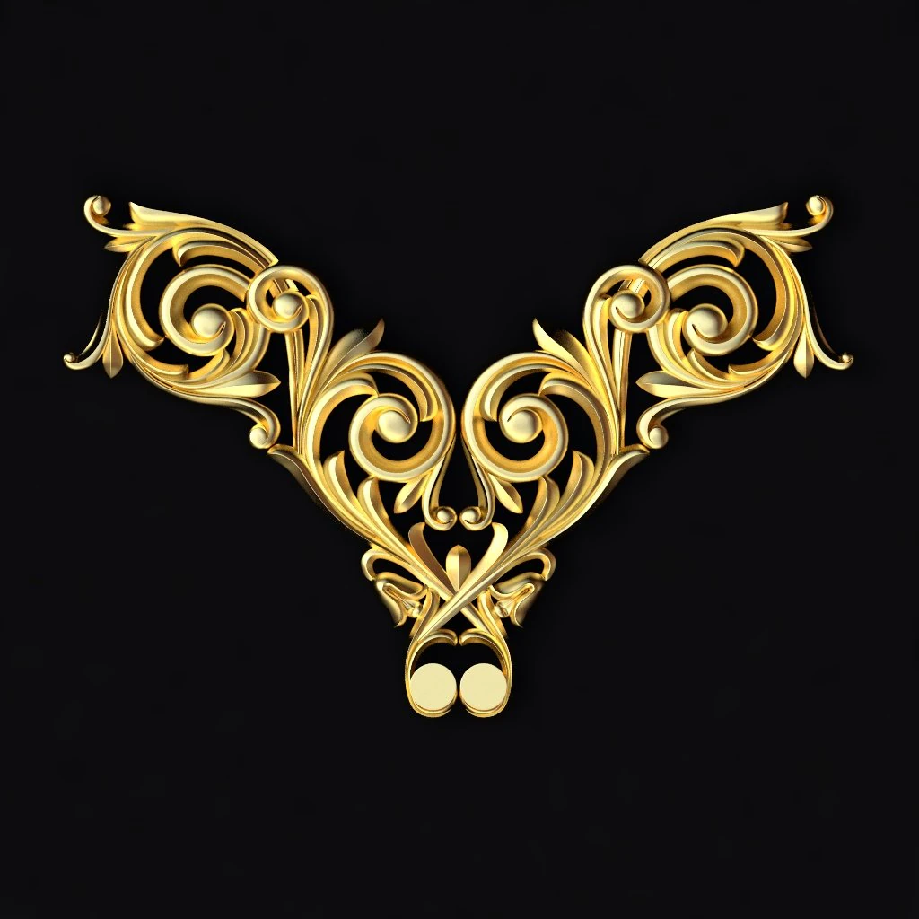 Central decor ornament for furniture 3D Model .c4d .max .obj .3ds .fbx .stl .blend 
