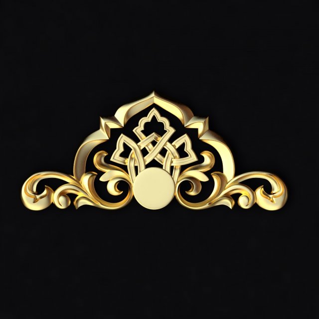 Adorno decorativo central para muebles. Modelo 3D .c4d .max .obj .3ds .fbx .stl .blend 