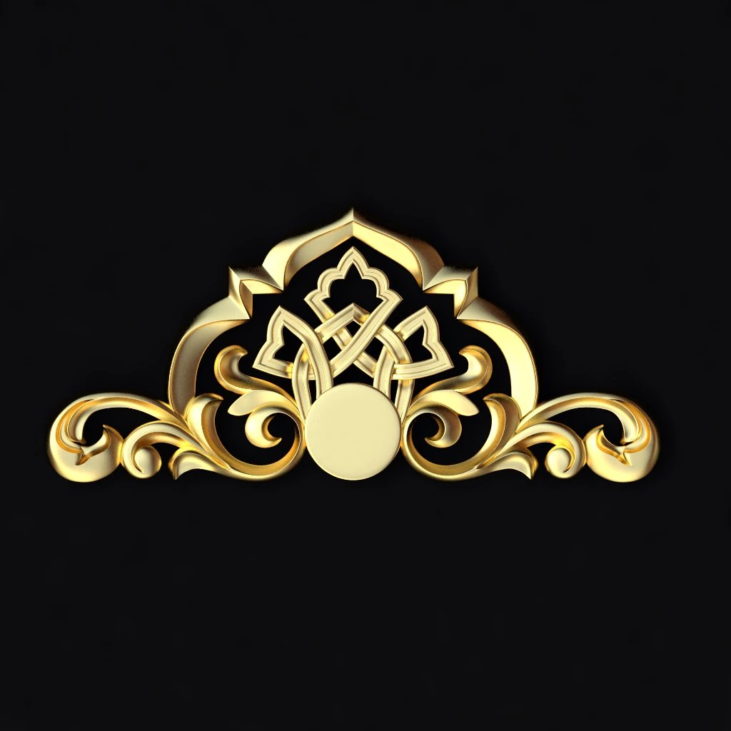 Central decor ornament for furniture 3D Model .c4d .max .obj .3ds .fbx .stl .blend 