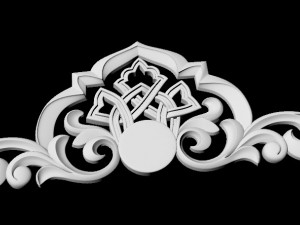 Adorno decorativo central para muebles. Modelo 3D