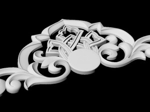 Adorno decorativo central para muebles. Modelo 3D