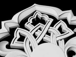 Adorno decorativo central para muebles. Modelo 3D