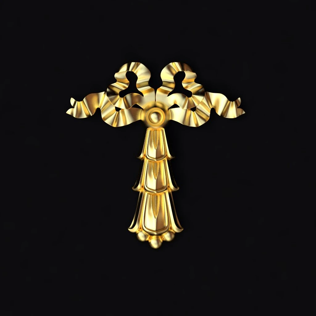 Central decor ornament for furniture 3D Model .c4d .max .obj .3ds .fbx .stl .blend 