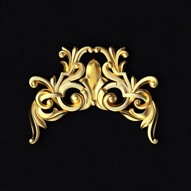 Central decor ornament for furniture 3Dモデル .c4d .max .obj .3ds .fbx .stl .blend