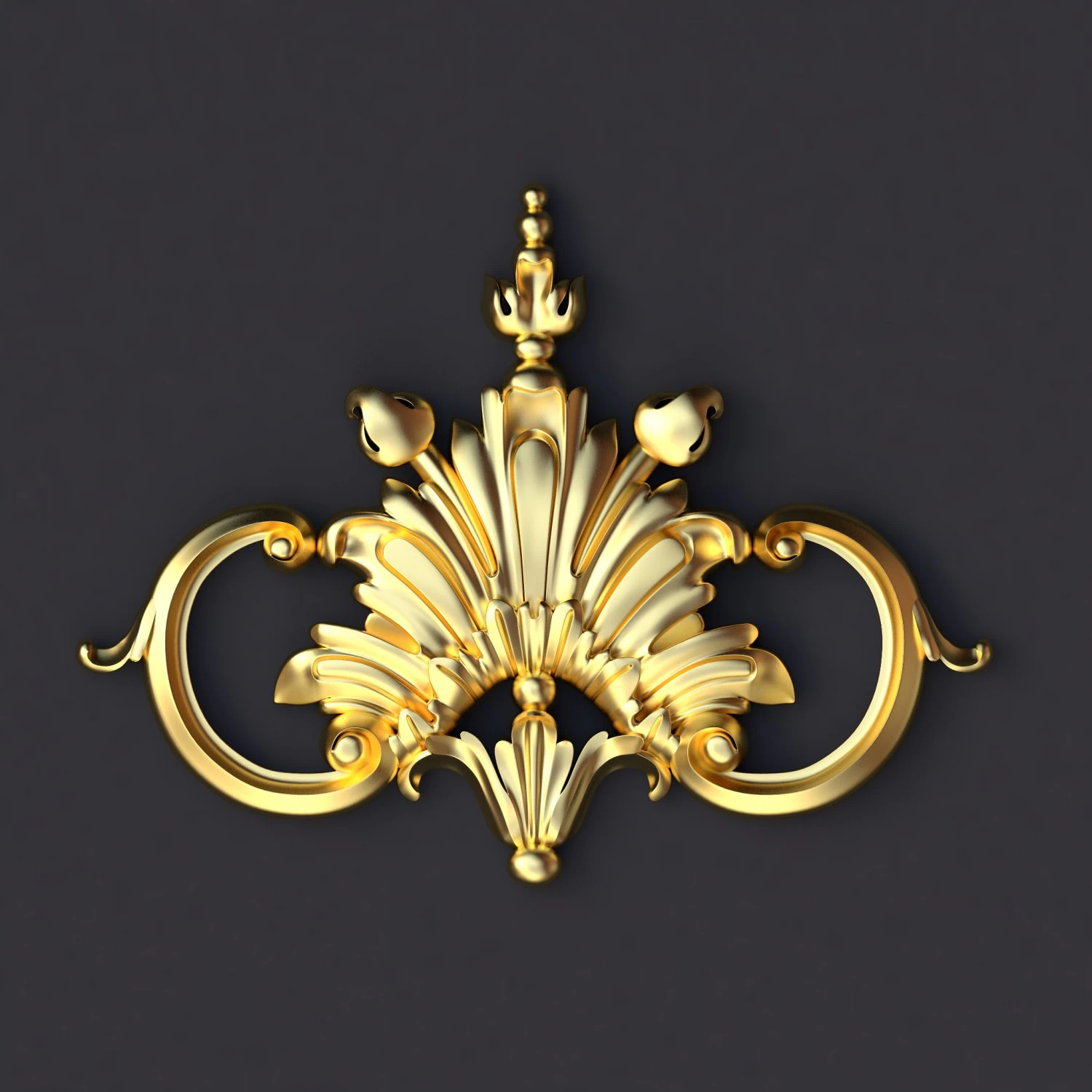 Central decor ornament for furniture 3D Model .c4d .max .obj .3ds .fbx .stl .blend 