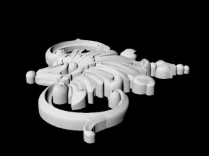 Central decor ornament for furniture 3D Model