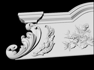 Central decor ornament for furniture 3D Model