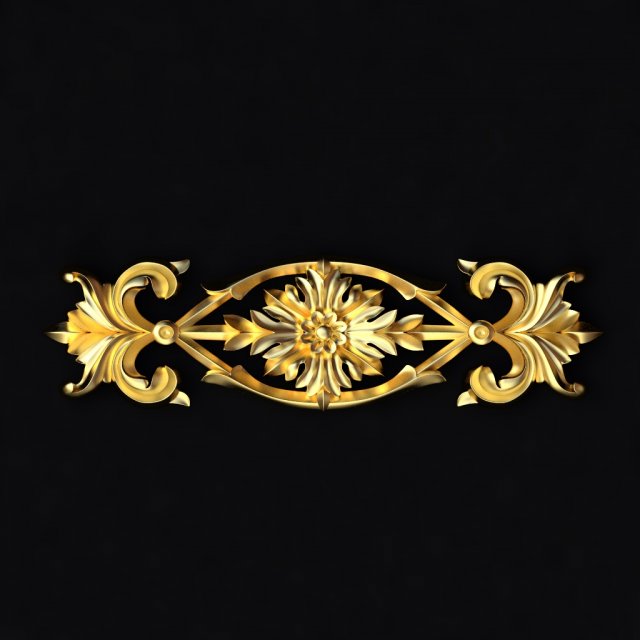 Central decor ornament for furniture 3D 모델 .c4d .max .obj .3ds .fbx .stl .blend