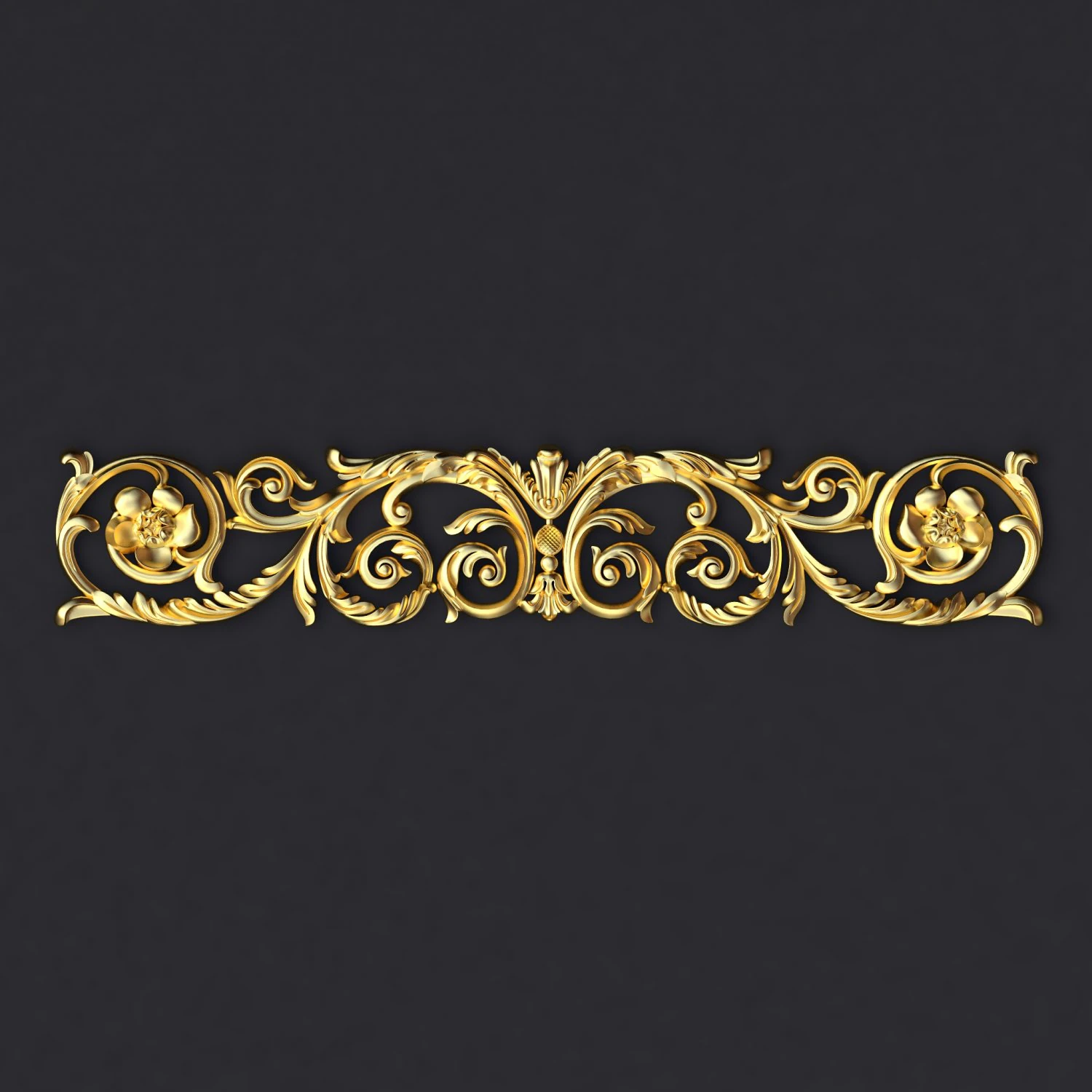 Central decor ornament for furniture 3D Model .c4d .max .obj .3ds .fbx .stl .blend