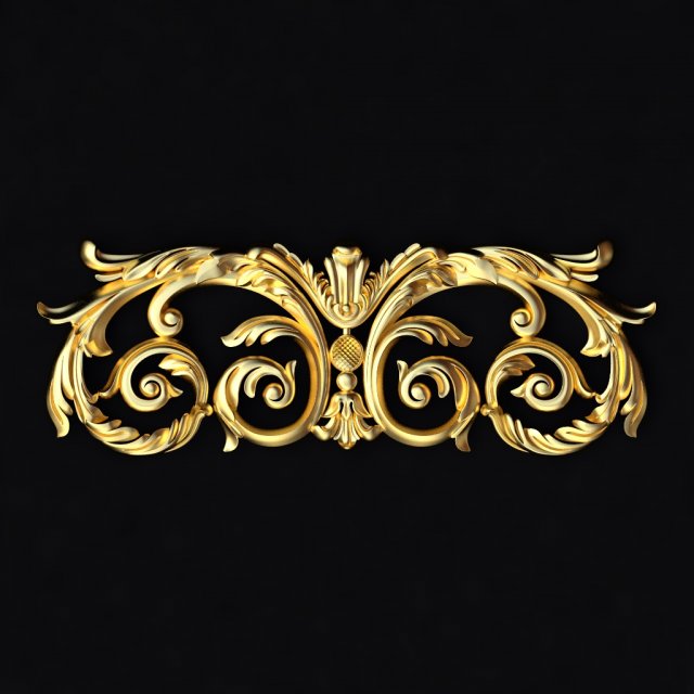 Central decor ornament for furniture 3D Model .c4d .max .obj .3ds .fbx .stl .blend 