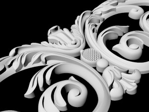 Central decor ornament for furniture 3D Model