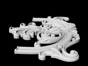 Central decor ornament for furniture Modèle 3D