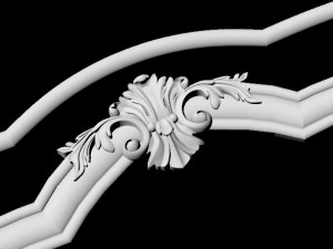 Central decor ornament for furniture 3D 模型