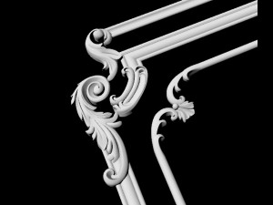 Central decor ornament for furniture 3D 模型