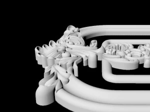 Adorno decorativo central para muebles. Modelo 3D
