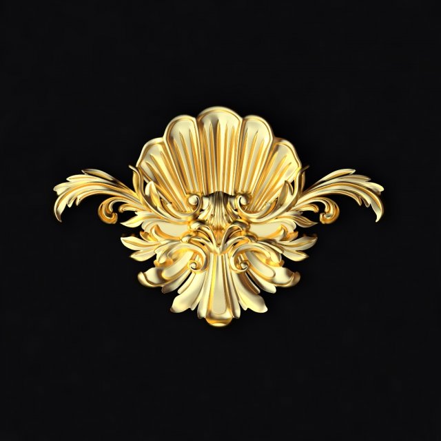 Central decor ornament for furniture 3D Модель .c4d .max .obj .3ds .fbx .stl .blend 
