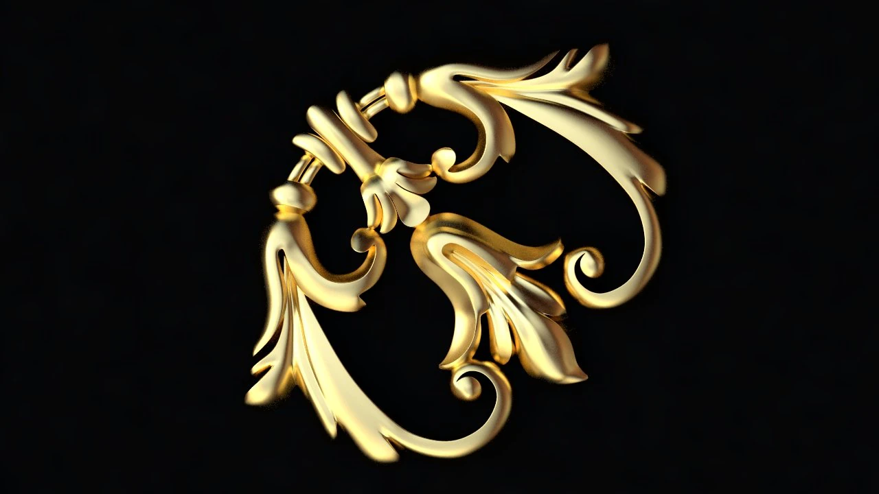 Central decor ornament for furniture 3D Model .c4d .max .obj .3ds .fbx .stl .blend