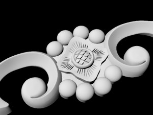 Central decor ornament for furniture 3D Модель