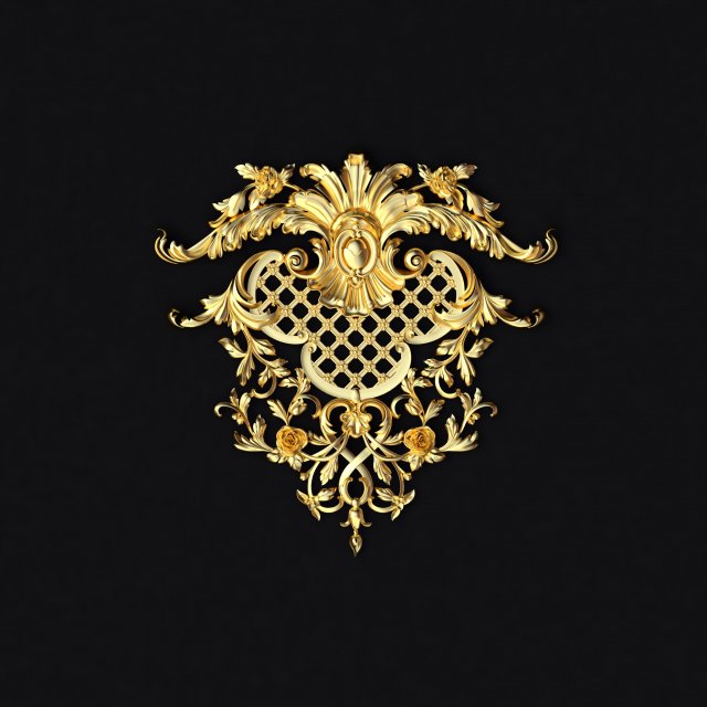 Central decor ornament for furniture 3D Modell .c4d .max .obj .3ds .fbx .stl .blend