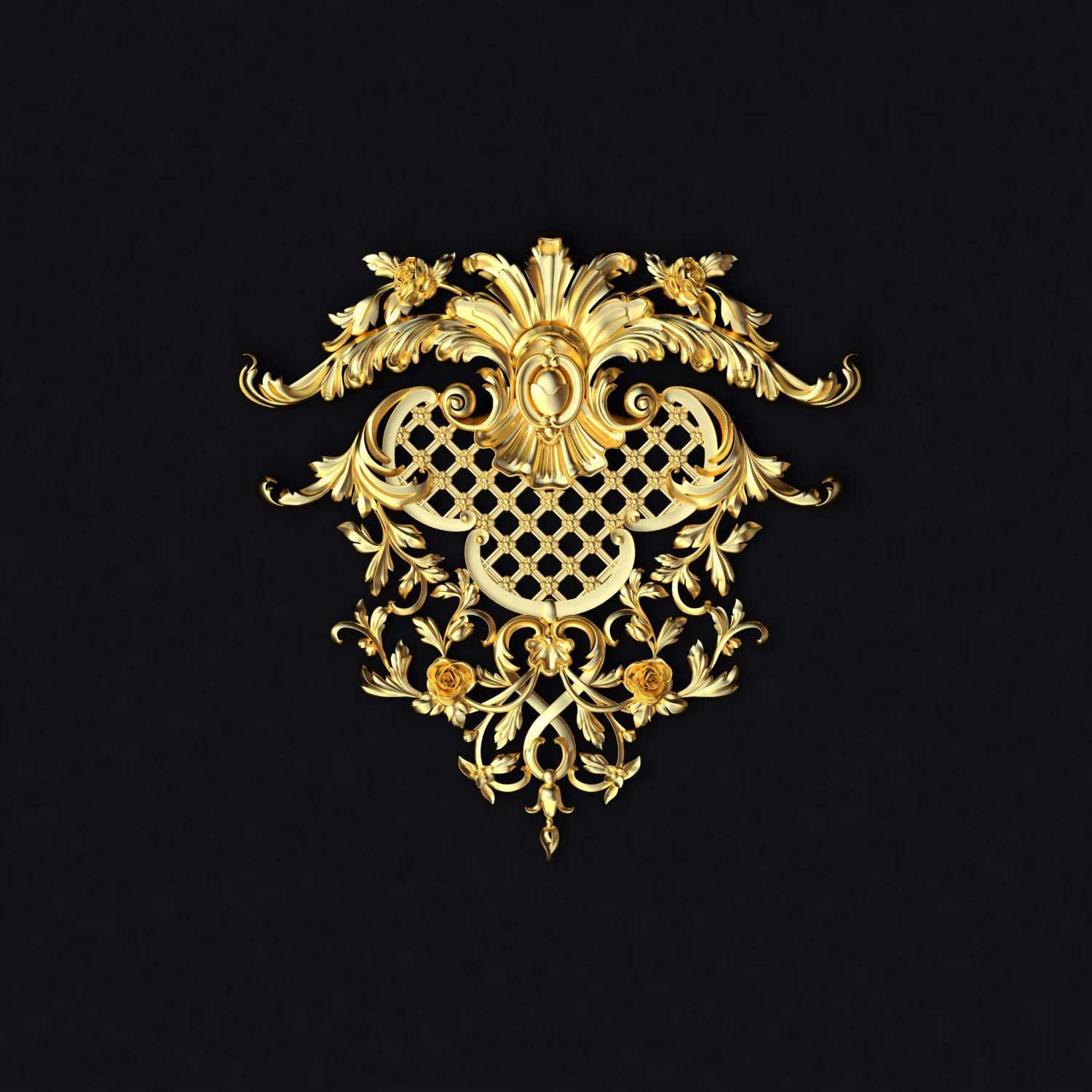 Central decor ornament for furniture 3D Model .c4d .max .obj .3ds .fbx .stl .blend 