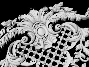 Central decor ornament for furniture 3D Modell