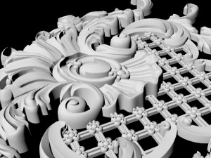 Central decor ornament for furniture 3D Modell