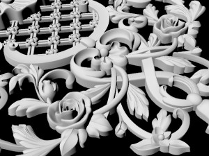 Central decor ornament for furniture 3D Modell