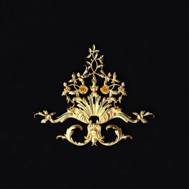 Central decor ornament for furniture 3D 模型 .c4d .max .obj .3ds .fbx .stl .blend 