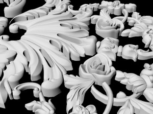 Central decor ornament for furniture 3D 模型