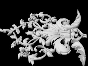 Central decor ornament for furniture Model 3D