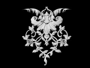 Central decor ornament for furniture Model 3D