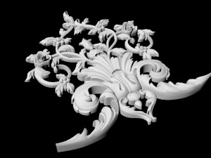 Central decor ornament for furniture Model 3D