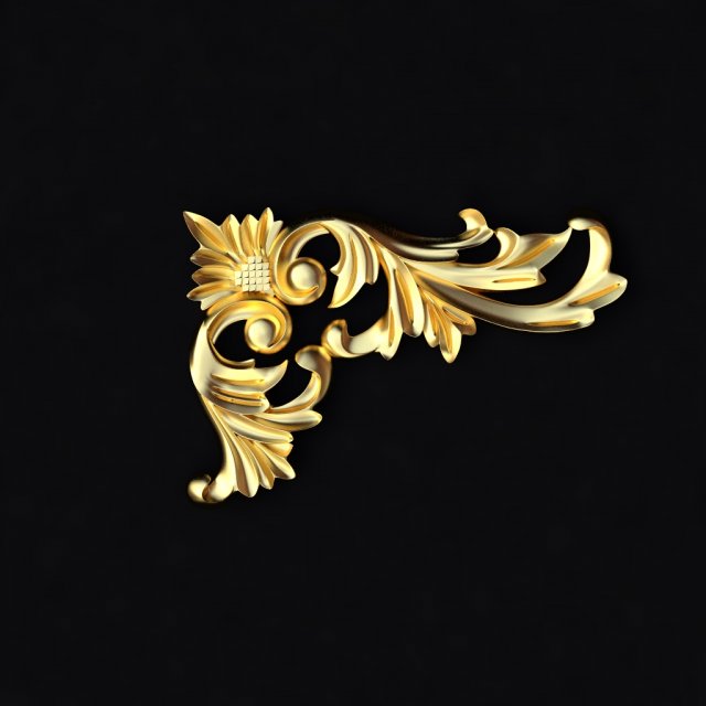 Central decor ornament for furniture 3Dモデル .c4d .max .obj .3ds .fbx .stl .blend