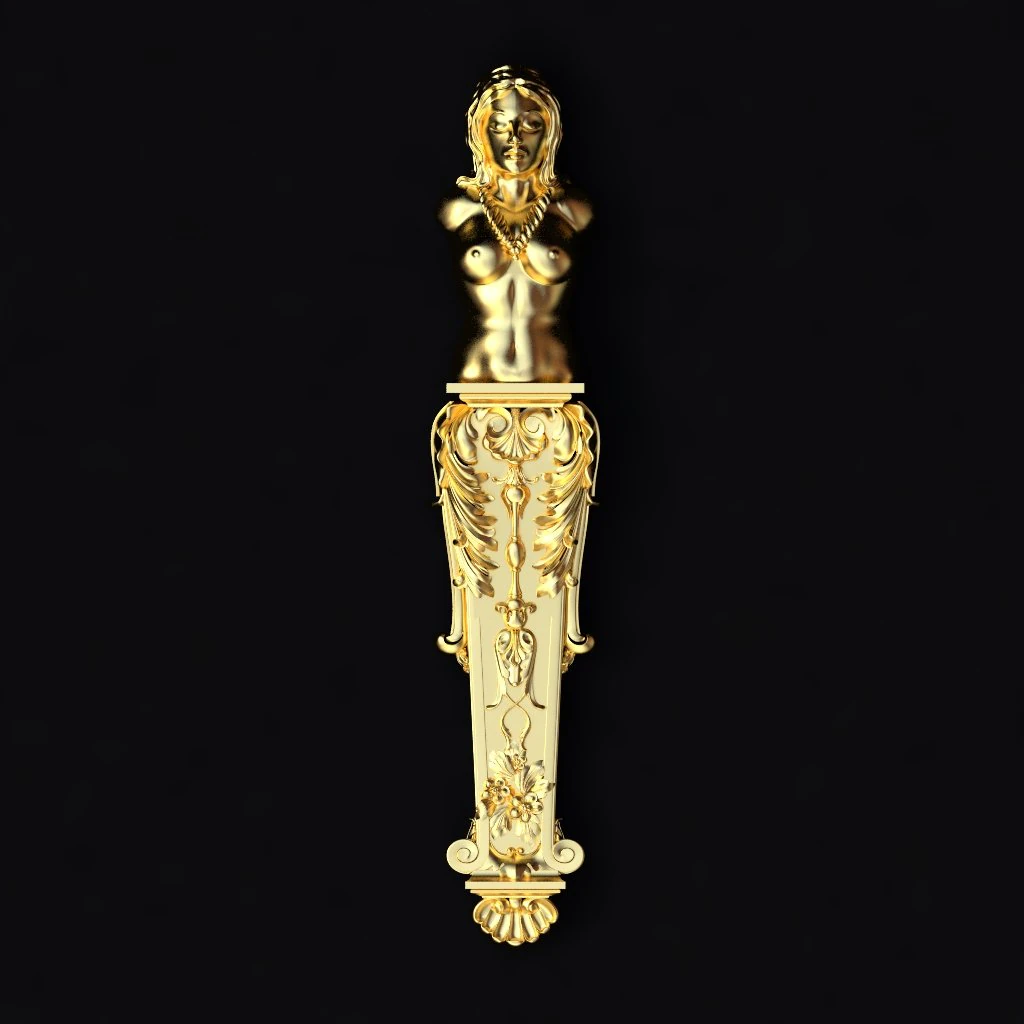 Carved column 3D Model .c4d .max .obj .3ds .fbx .stl .blend 