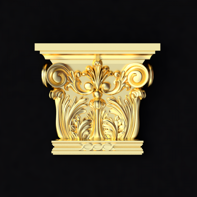 Carved column capital 3D Model .c4d .max .obj .3ds .fbx .stl .blend 