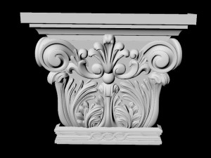 Carved column capital 3D Model