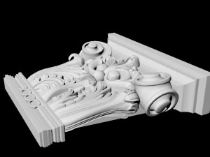 Carved column capital 3D Model