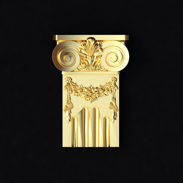 Carved column capital Modèle 3D .c4d .max .obj .3ds .fbx .stl .blend 