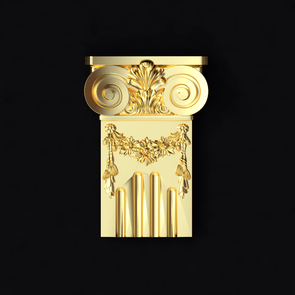 Carved column capital 3D Model .c4d .max .obj .3ds .fbx .stl .blend 
