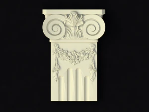 Carved column capital 3D Model